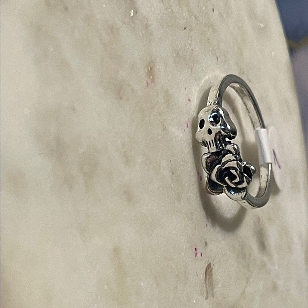 fashion ring gothic 7 rose skull